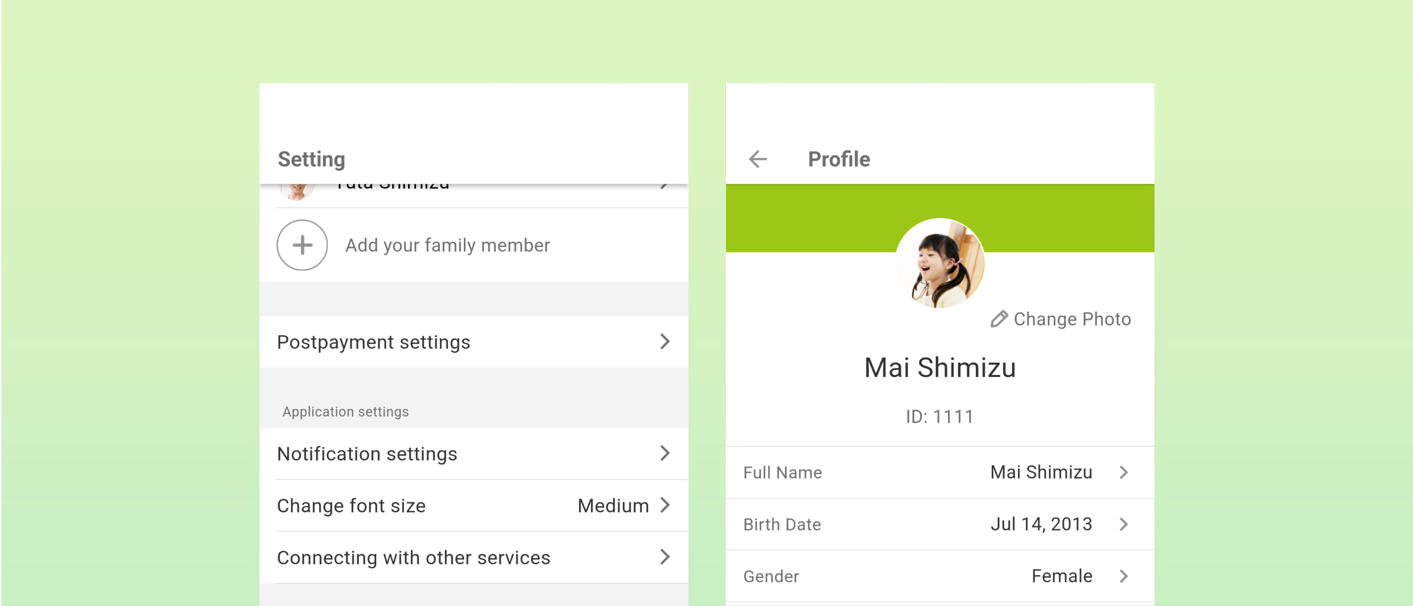 Add / manage family members